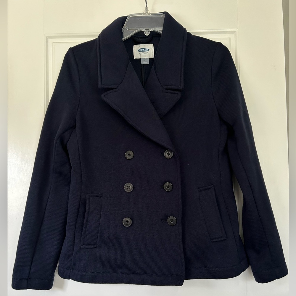 Old Navy Blue Knit Pea Coat Small